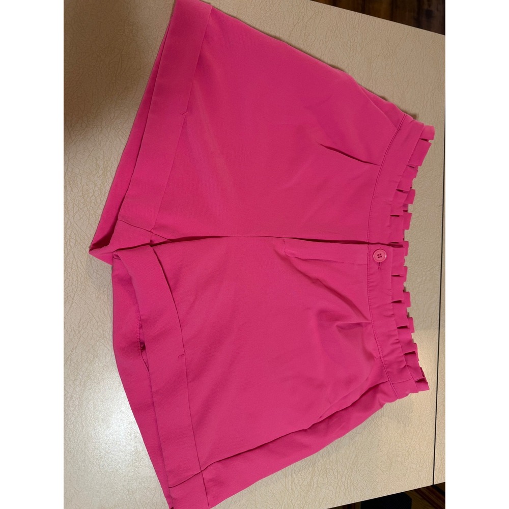 Venus Hot Pink High Waisted Ruffle Waist Cuffed Shorts Size 8